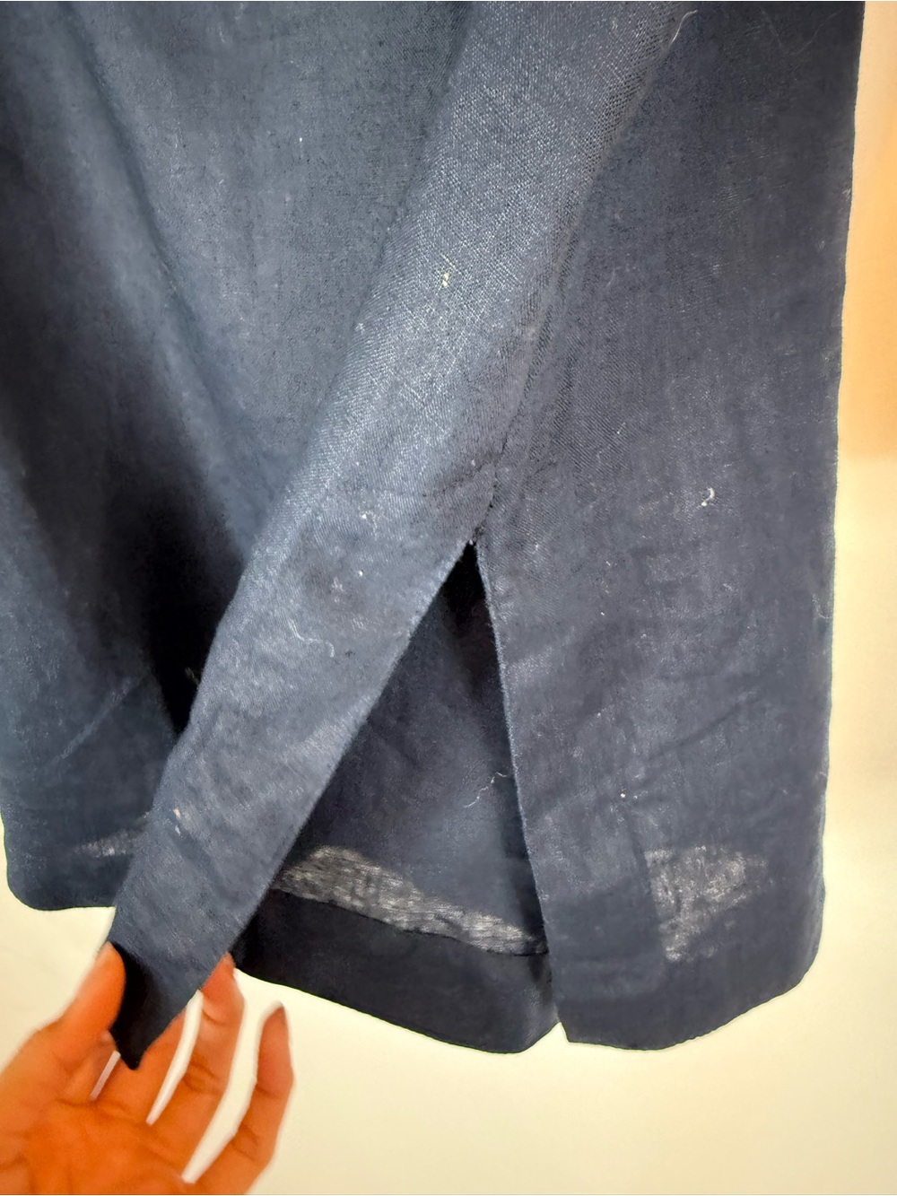 Chaps women tunic Navy blue Classic 100% Linen size: XL - Picture 7 of 13